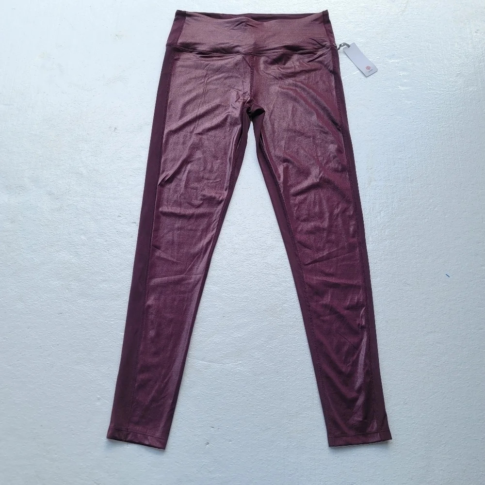PEACH Women High Waist Yoga Purple Leggings Fitness Workout Exercise Gym XL